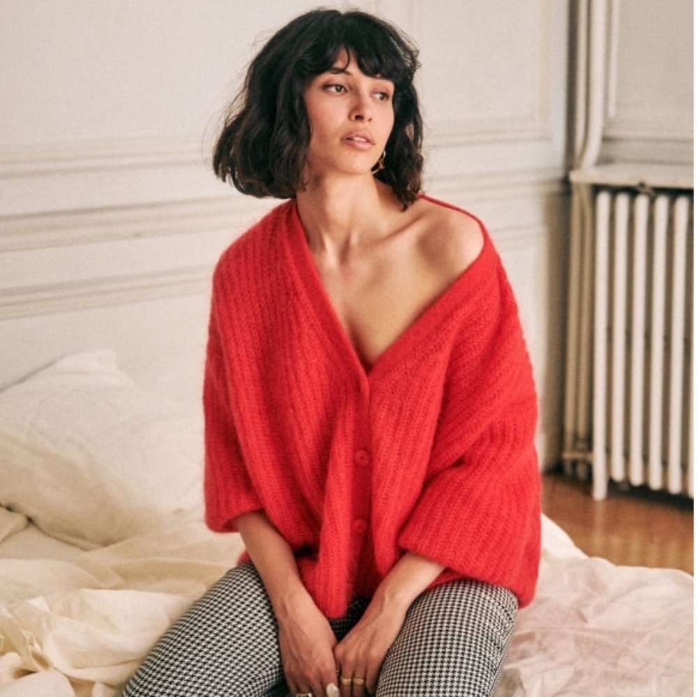 Sézane Achille Oversized Buttoned Jumper